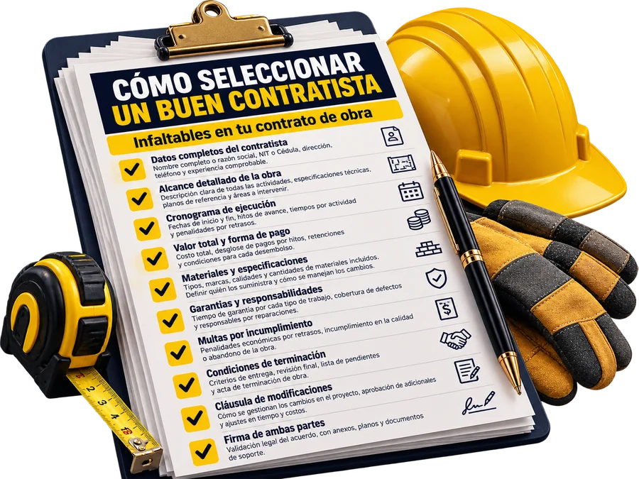 Checklist para seleccionar un buen contratista