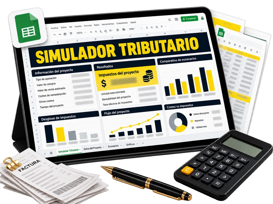 Simulador tributario en una tableta